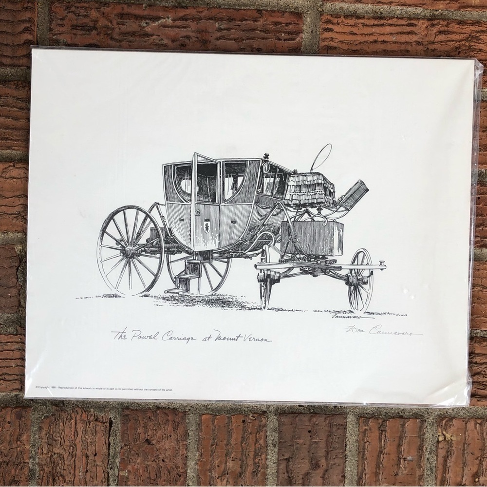 Don Cannavaro The Powel Carriage at Mount Vernon Lithograph Print 11x14